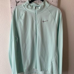 Mint Nike running half zip top
